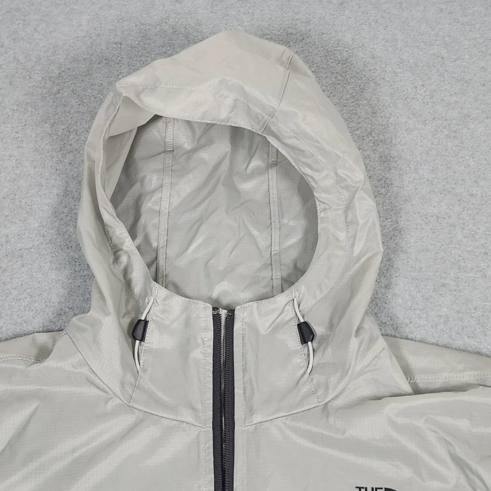 North Face Windbreaker Mens Medium Gray Light Packable Fullzip Hooded Ripstop